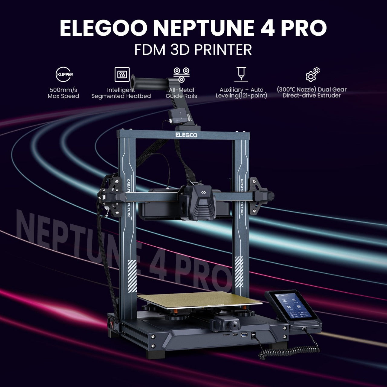 ELEGOO Neptune 4 Pro High-Speed FDM 3D Printer